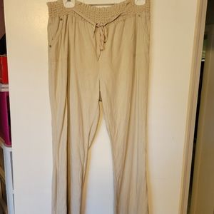 Women's linen khaki pants